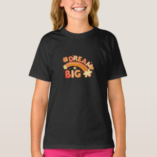 Droom Groot Boho Bloem Regenboog Inspirerende T-Sh T-shirt