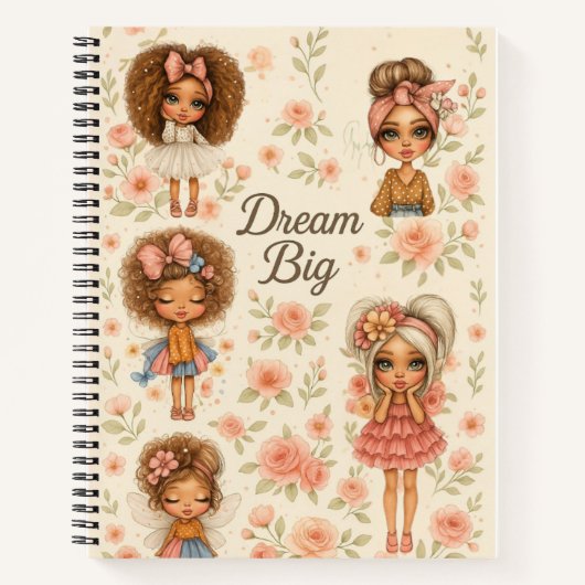 Droom groot Chibi Girls Dagboek Notitieboek (Voorkant)