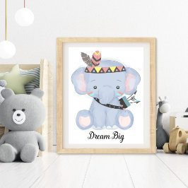 Droom Groot Dieren Kinderkamer Muur Kunst Foto Afdruk