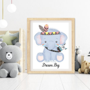 Droom Groot Dieren Kinderkamer Muur Kunst Foto Afdruk