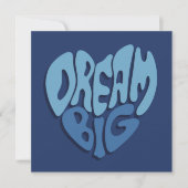 Droom groot: donkere ruimte-blauw citaat feestdagenkaart (Voorkant)