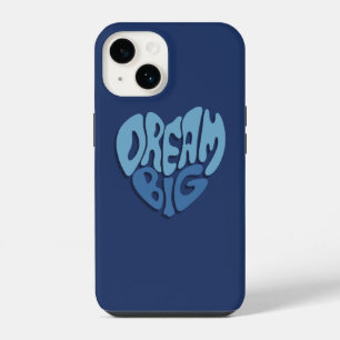 Droom groot: donkere ruimte-blauw citaat iPhone 14 hoesje