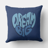 Droom groot: donkere ruimte-blauw citaat kussen (Achterkant)