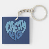 Droom groot: donkere ruimte-blauw citaat sleutelhanger (Achterkant)