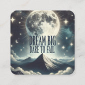 "Droom groot, durf te falen" Sticker Vierkante Visitekaartje (Voorkant)