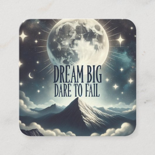 "Droom groot, durf te falen" Sticker Vierkante Visitekaartje (Voorkant)