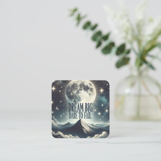"Droom groot, durf te falen" Sticker Vierkante Visitekaartje (Staand voorkant)