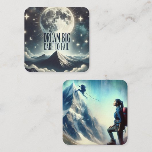 "Droom groot, durf te falen" Sticker Vierkante Visitekaartje (Voorkant / Achterkant)