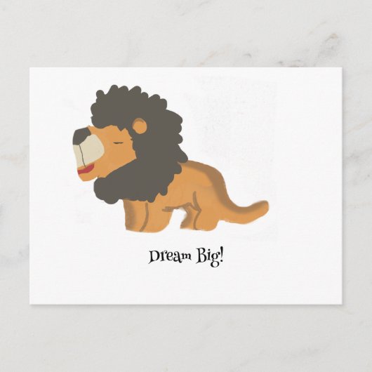 Droom groot, een leeuw Briefkaart (Voorkant)