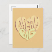 Droom groot: gele positieve woorden briefkaart (Voorkant / Achterkant)