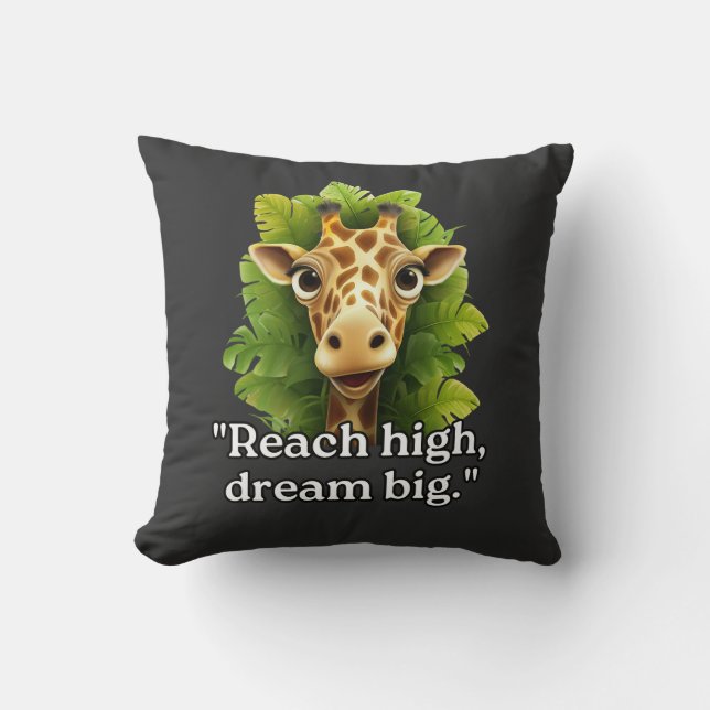 "Droom groot - Giraffe-kussen" Kussen (Voorkant)