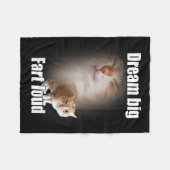 Droom groot harde scheet kat meme grappige spreuk fleece deken (Voorkant (Horizontaal))