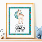 Droom groot herten boho blauwe rand poster voor de