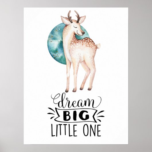 Droom groot herten nursery kunst poster (Voorkant)