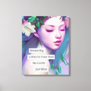 Droom groot, Inspirerend citaat voor dochter Canvas Afdruk