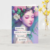 Droom groot, Inspirerend citaat voor dochter Kaart (Gele Bloem)