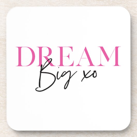 Droom Groot Inspirerend Motivatie Bier Onderzetter (Voorkant)