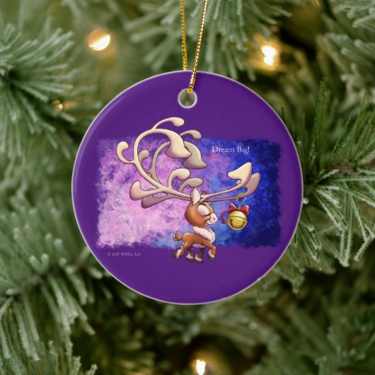 DROOM GROOT KERSTRENDIER door Jeff Willis Art Keramisch Ornament (Boom)