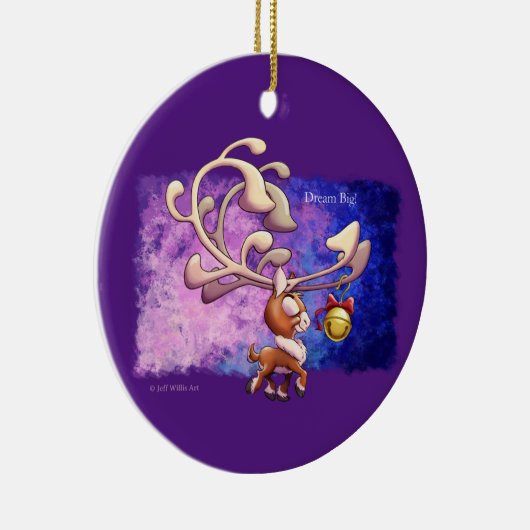 DROOM GROOT KERSTRENDIER door Jeff Willis Art Keramisch Ornament (Rechts)