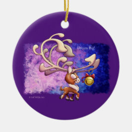 DROOM GROOT KERSTRENDIER door Jeff Willis Art Keramisch Ornament