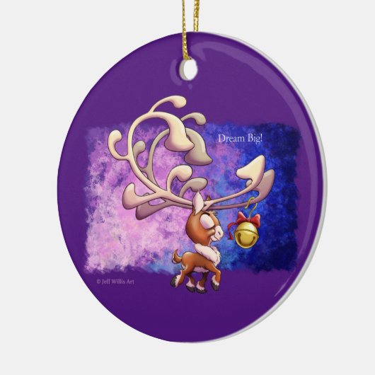 DROOM GROOT KERSTRENDIER door Jeff Willis Art Keramisch Ornament (Links)