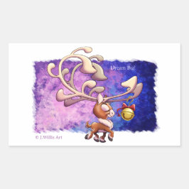 DROOM GROOT KERSTRENDIER door Jeff Willis Art Rechthoekige Sticker