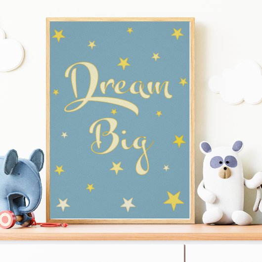 Droom groot kinderkamer muur kunst blauwe gele ste poster