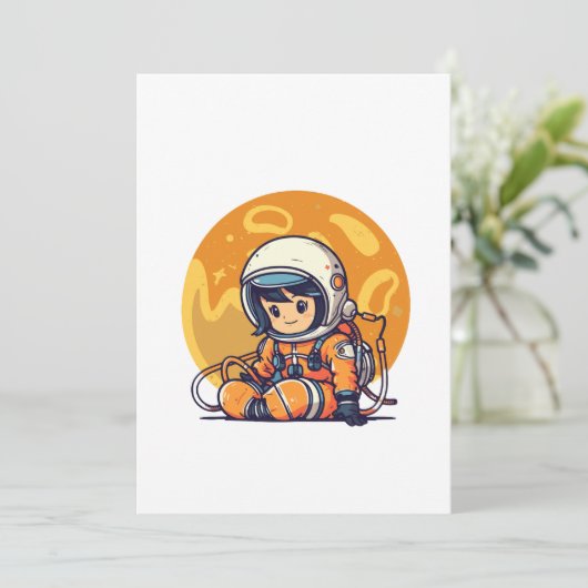 Droom groot, kleine astronaut kaart (Staand voorkant)
