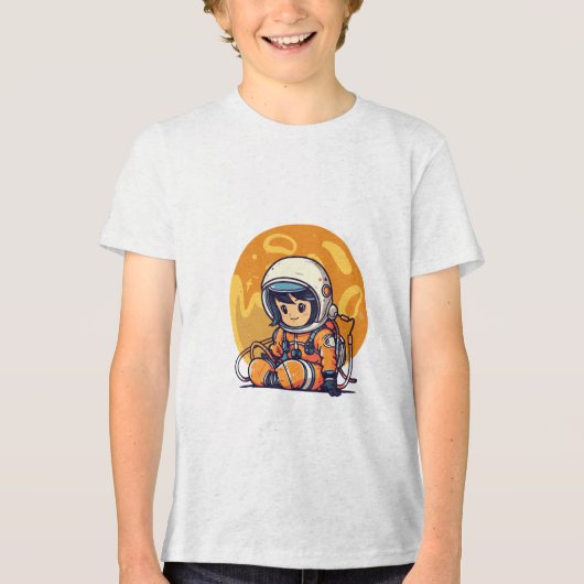 Droom groot, kleine astronaut Tri-Blend shirt (Voorkant)