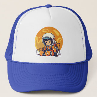 Droom groot, kleine astronaut trucker pet