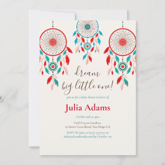 Droom groot kleine baby shower kaart (Voorkant)