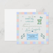 Droom groot kleine baby shower uitnodiging | Teddy (Voorkant / Achterkant)