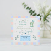 Droom groot kleine baby shower uitnodiging | Teddy (Staand voorkant)