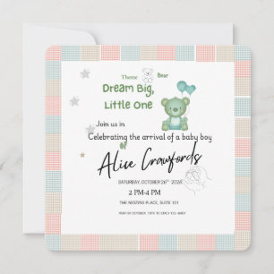 Droom groot kleine baby uitnodiging voor babyfeest