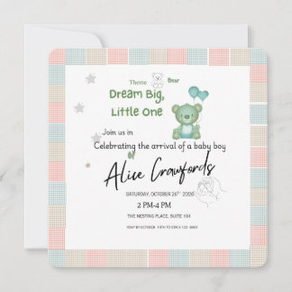Droom groot kleine baby uitnodiging voor babyfeest