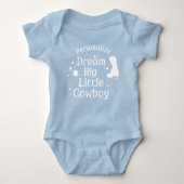 Droom Groot Kleine Cowboy Citaat Baby Shower Cadea Romper (Voorkant)