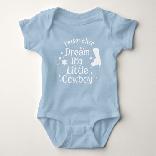 Droom Groot Kleine Cowboy Citaat Baby Shower Cadea Romper (Voorkant)