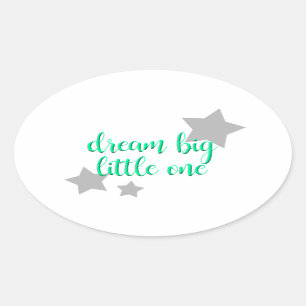 droom groot kleine eenvoudige moderne baby ovale sticker