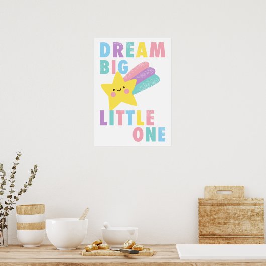 Droom groot kleine kinderen poster (Keuken)