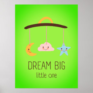 Droom groot kleine kleintje kinderkamer muur kunst poster
