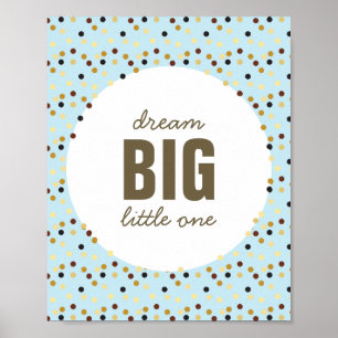 Droom groot kleine kleuter kamer muur kunst blauw  poster