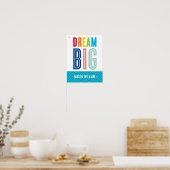 DROOM GROOT KLEINE MEID / JONGEN typografie helder Poster (Keuken)