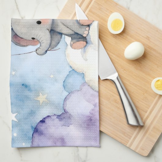 Droom groot kleine olifant theedoek (Quarter Fold)