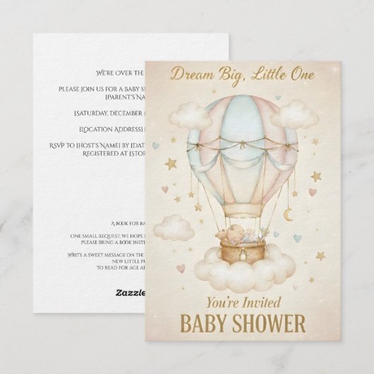 Droom groot, kleintje – Baby Shower Kaart (Voorkant / Achterkant)