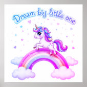 Droom groot kleintje Eenhoorn magie Poster (Voorkant)