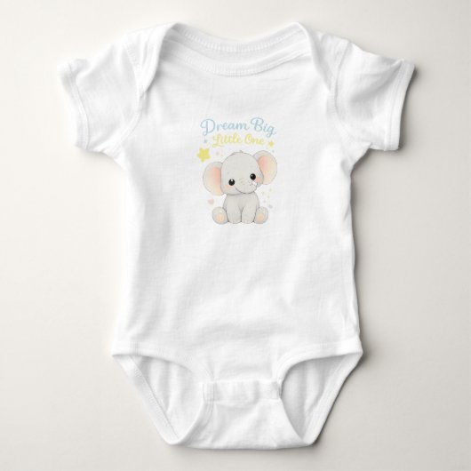 Droom groot kleintje olifant baby body romper (Voorkant)