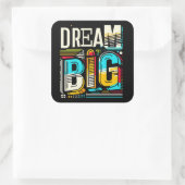 Droom groot kleurrijk vierkante sticker (Tas)