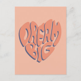 Droom groot: Koraal en abrikoos Motivatie advies Briefkaart