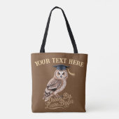 Droom Groot Leer Groter Gepersonaliseerde Uil Afst Tote Bag (Achterkant)