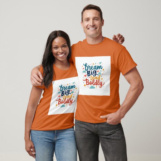 Droom groot, leid moedig: levendige empowerment t-shirt (Unisex)